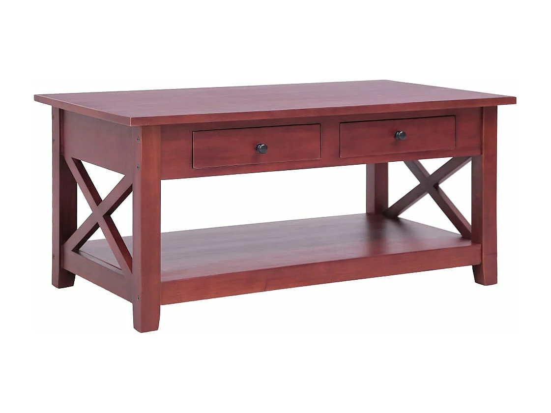 Couchtisch Braun 100×55×46 cm Massivholz Mahagoni