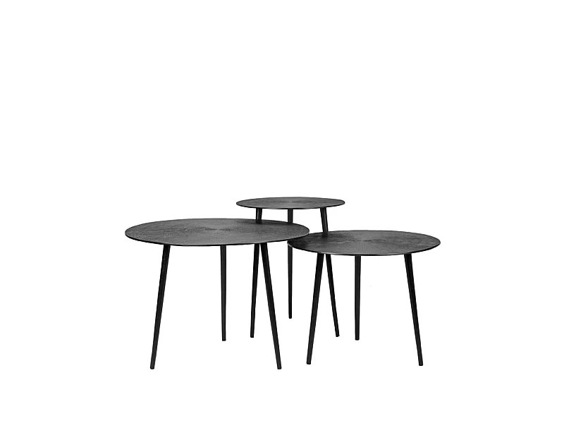 Salontafel Set Nobby - Zwart - Metaal - 60 cm