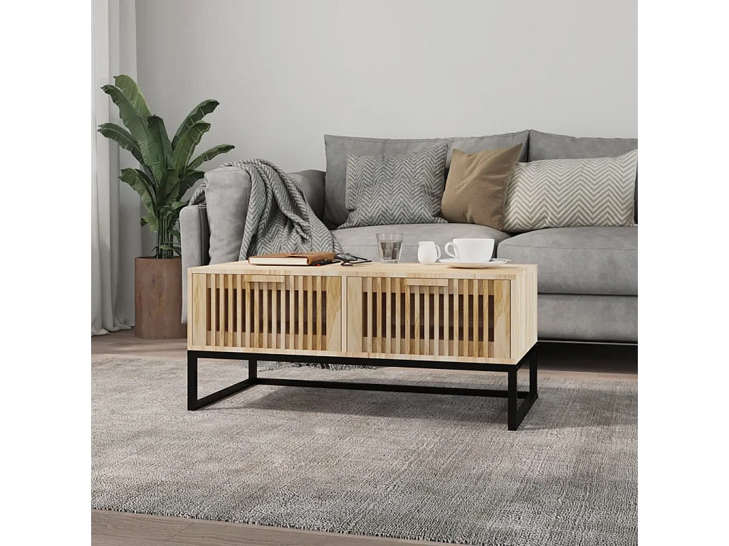 Table basse 80x40x35 cm Bois d'ingénierie et fer