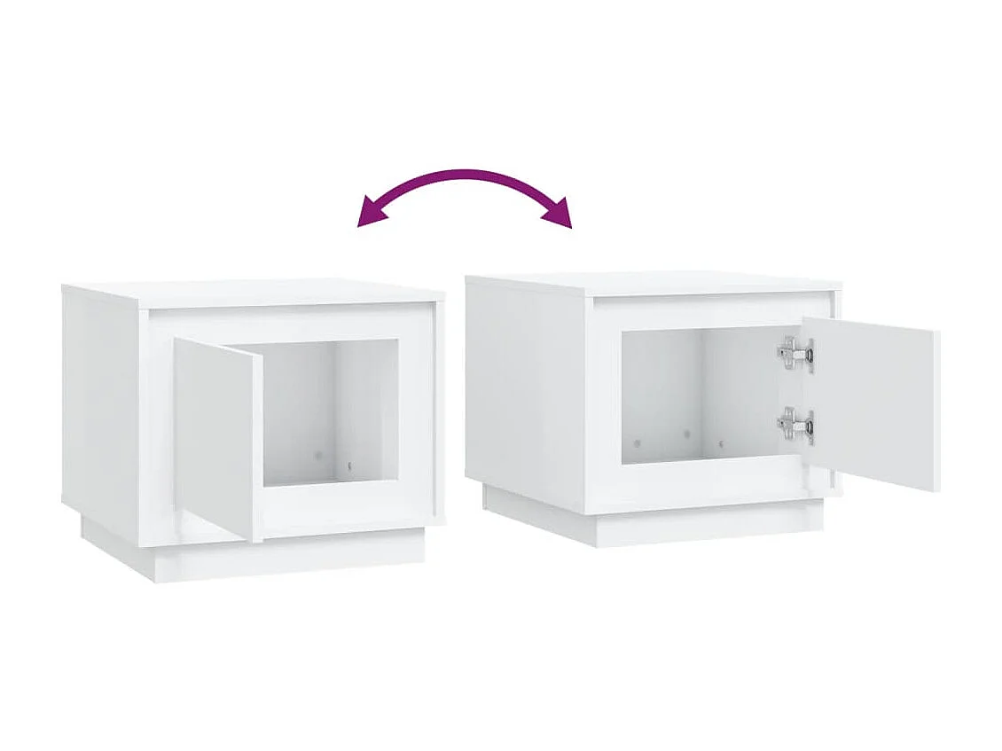 Tavolino da Salotto Bianco 51x50x44 cm in Legno Multistrato