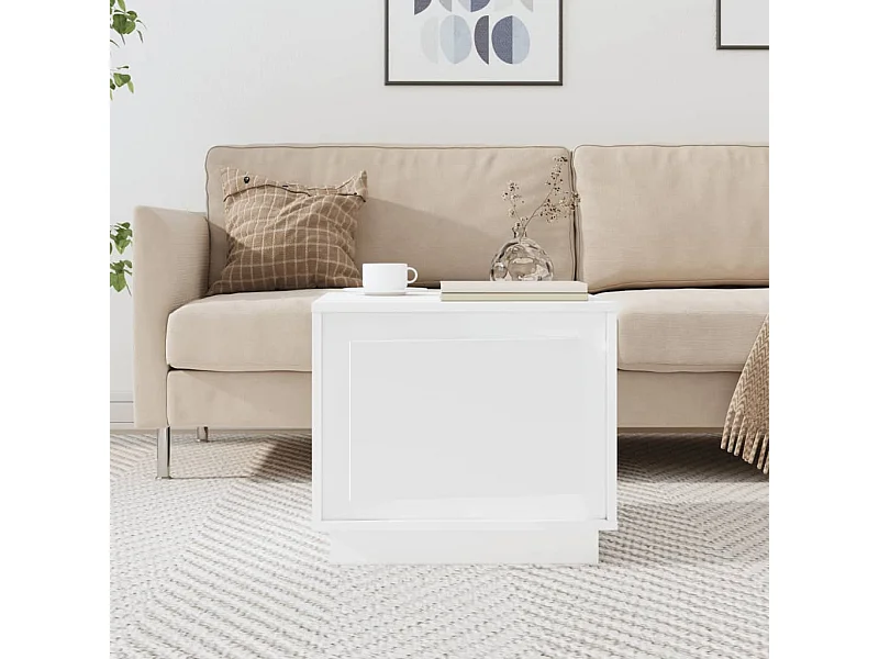 Tavolino da Salotto Bianco 51x50x44 cm in Legno Multistrato