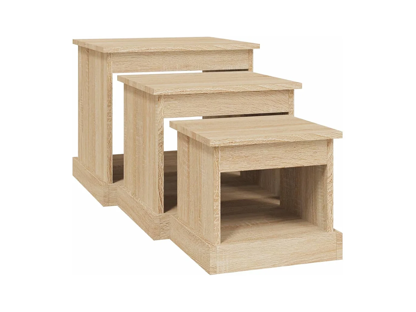 Couchtische 3 Stk. Sonoma-Eiche Holzwerkstoff