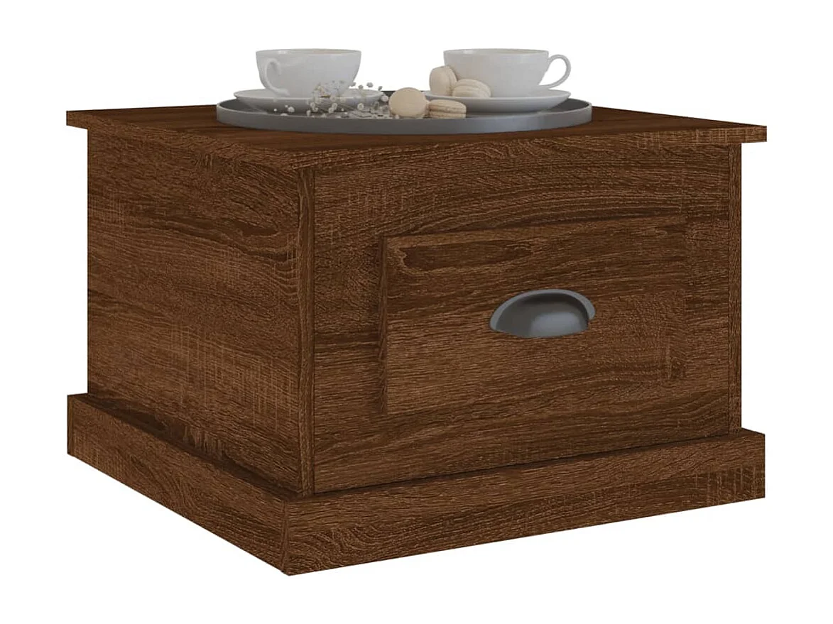 Salontafel 50x50x35 cm bewerkt hout bruin eikenkleur