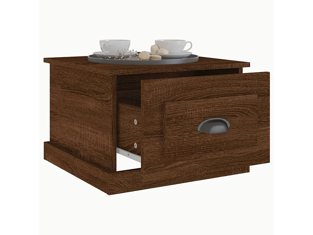 Salontafel 50x50x35 cm bewerkt hout bruin eikenkleur