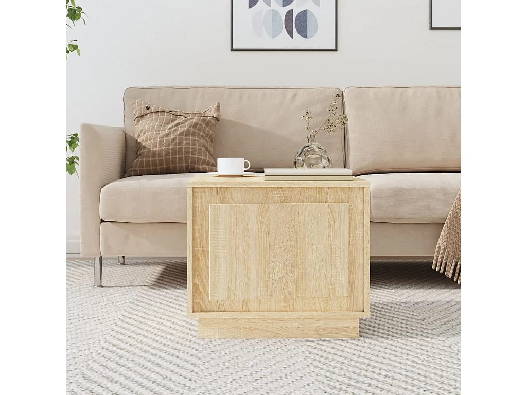 Table basse chêne sonoma 51x50x44 cm bois d'ingénierie