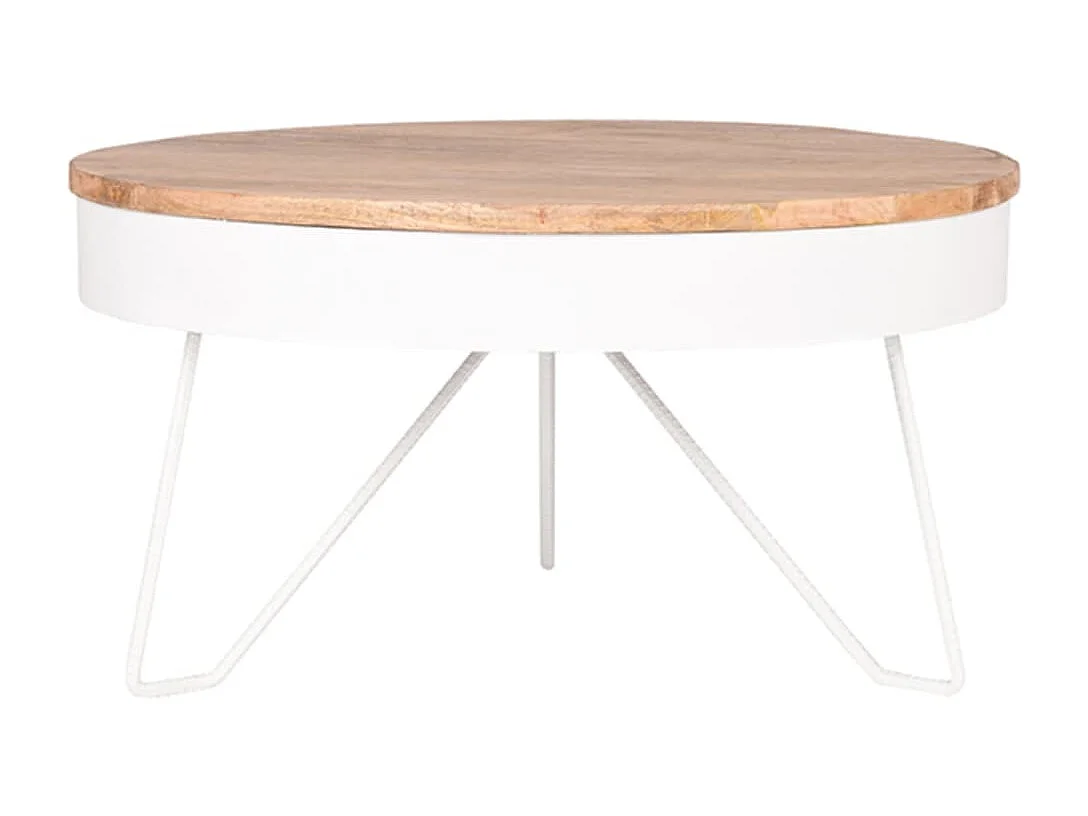 LABEL51 Couchtisch Saran 80x80x43 cm Holz/Weiß