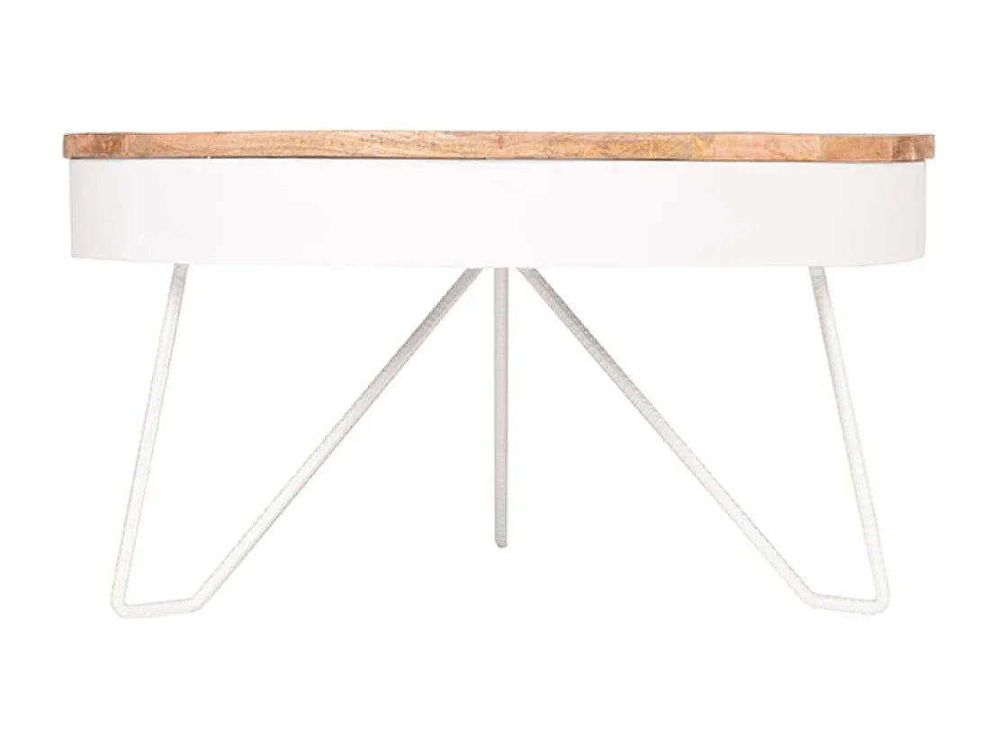 LABEL51 Couchtisch Saran 80x80x43 cm Holz/Weiß