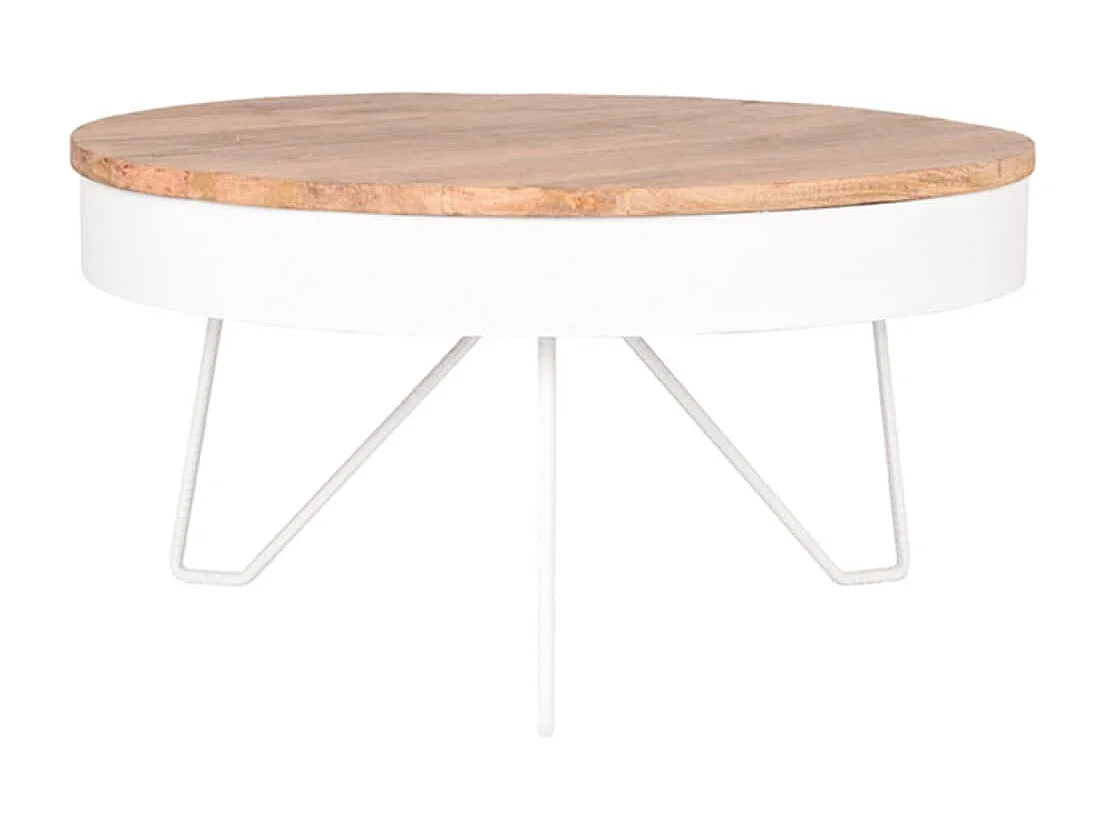 Salontafel Saran - Wit - Metaal - Rond - 80 cm