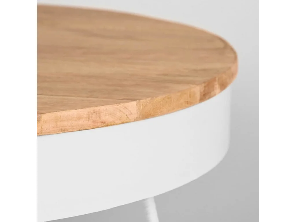 Salontafel Saran - Wit - Metaal - Rond - 80 cm