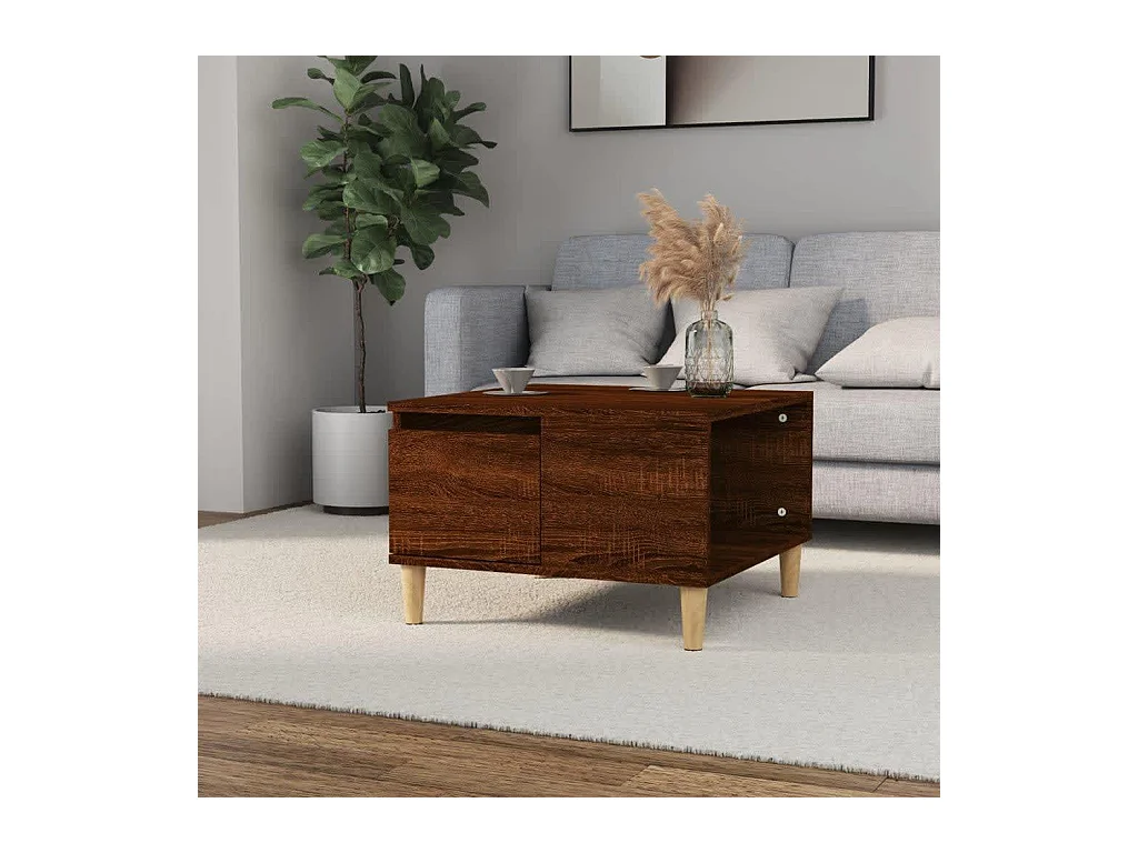 Couchtisch Braun Eichen-Optik 55x55x36,5 cm Holzwerkstoff