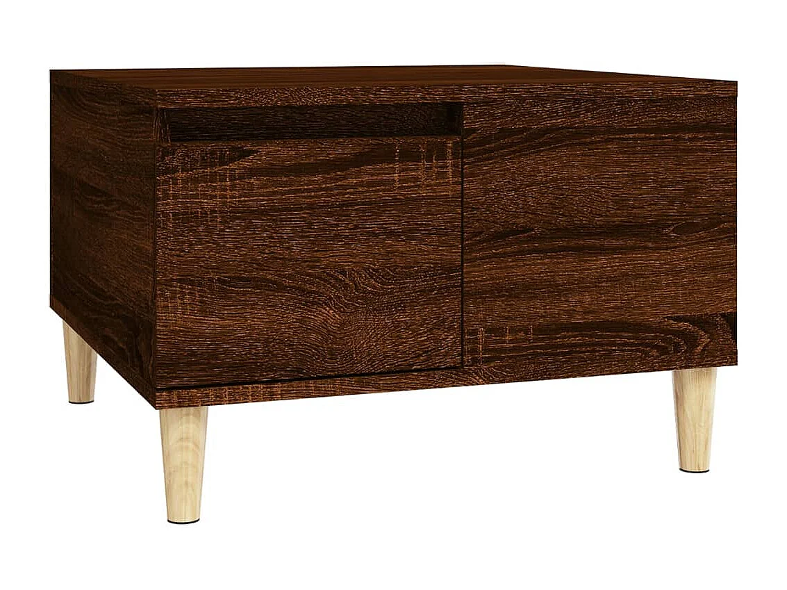 Mesa de centro madera contrachapada roble marrón 55x55x36,5 cm