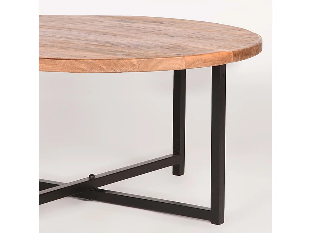 Salontafel Dex - Rough - Mangohout - Rond - 80 cm