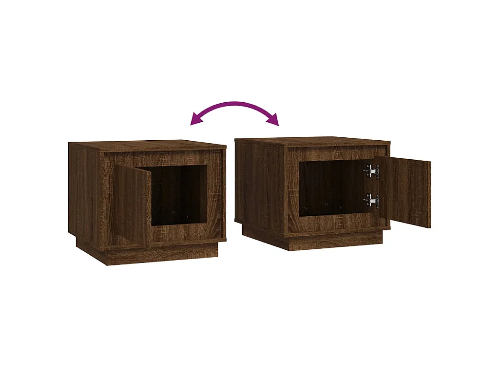 Salontafel 51x50x44 cm bewerkt hout bruin eikenkleur