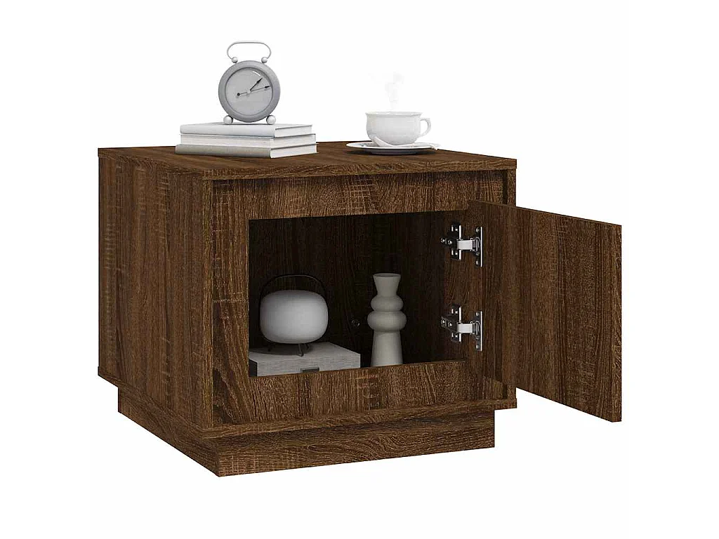Table basse chêne marron 51x50x44 cm bois d'ingénierie