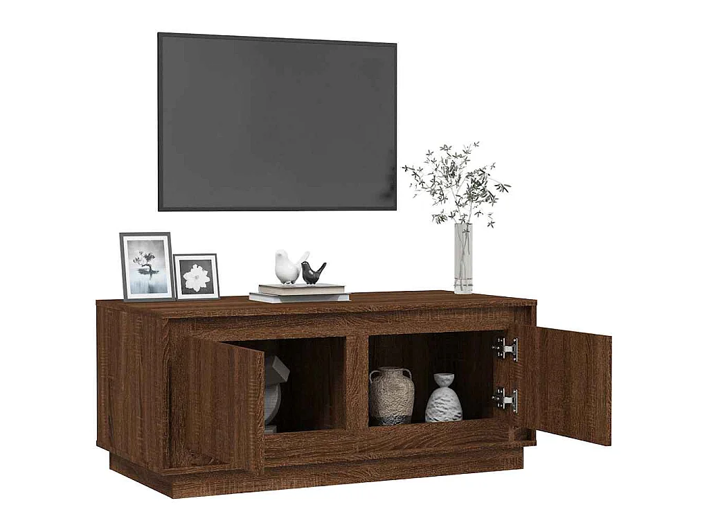 Salontafel 102x50x44 cm bewerkt hout bruin eikenkleur