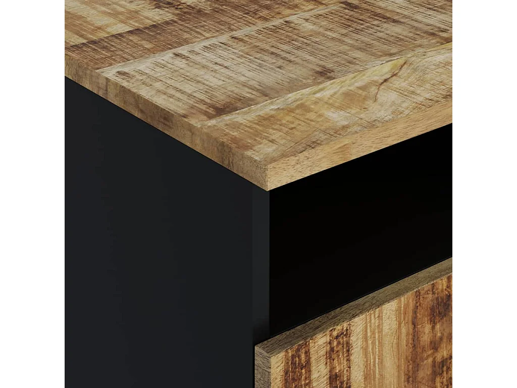 Couchtisch 80x54x40 cm Massivholz Mango & Holzwerkstoff