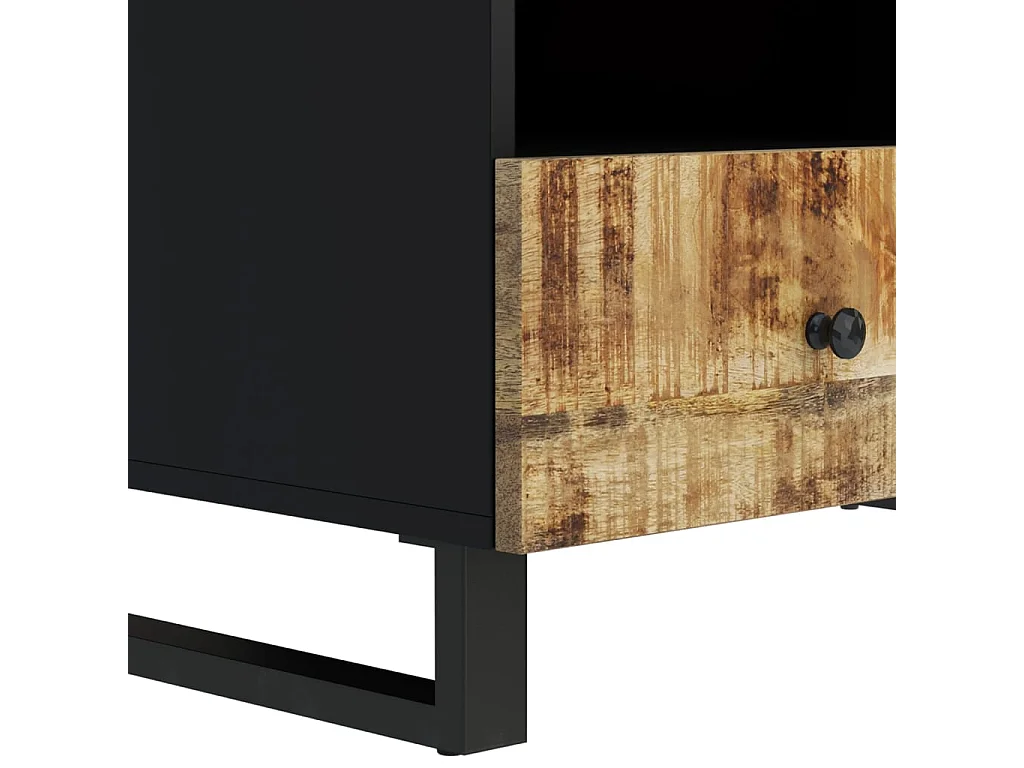 Couchtisch 80x54x40 cm Massivholz Mango & Holzwerkstoff