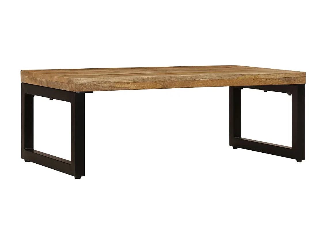 Couchtisch 100x50x35 cm Massivholz Mango und Stahl