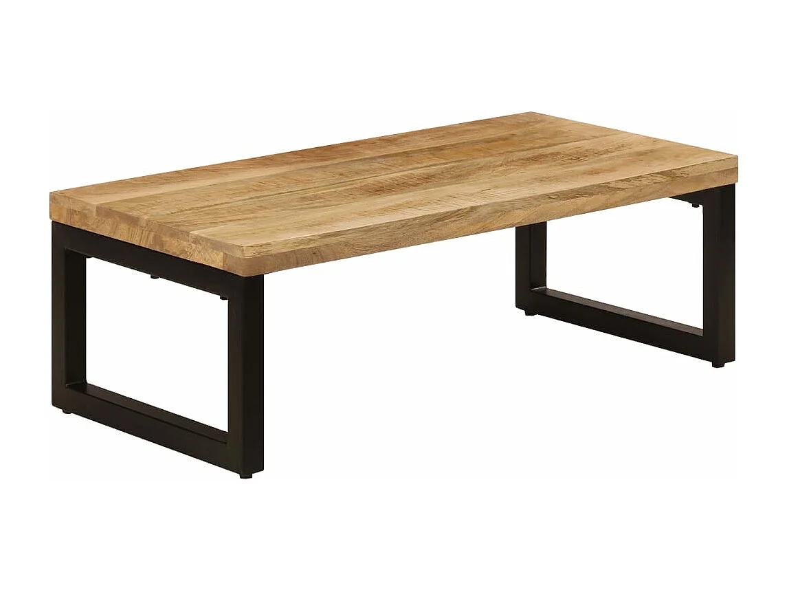 Couchtisch 100x50x35 cm Massivholz Mango und Stahl