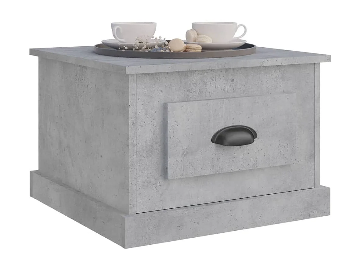 Tavolino da Salotto Grigio Cemento 50x50x35cm Legno Multistrato