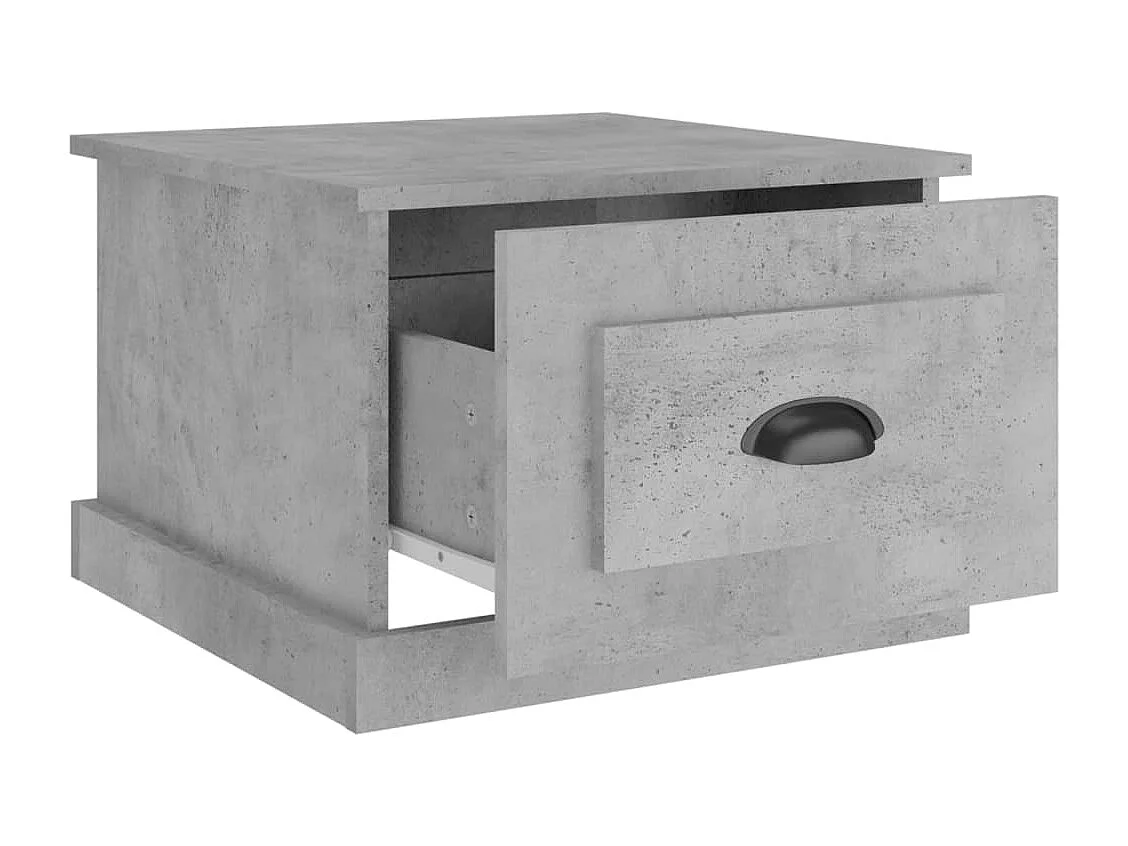 Tavolino da Salotto Grigio Cemento 50x50x35cm Legno Multistrato