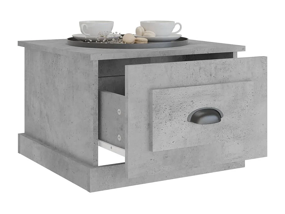 Table basse gris béton 50x50x35 cm bois d'ingénierie