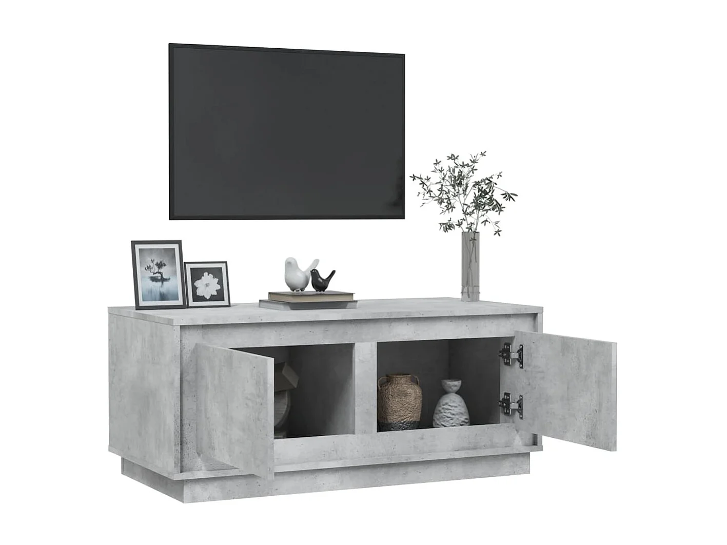 Mesa de centro madera contrachapada gris hormigón 102x50x44 cm