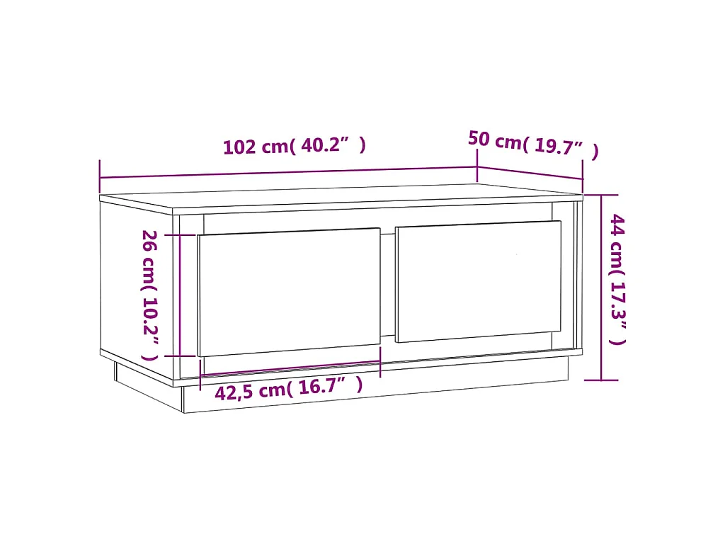 Tavolino Salotto Grigio Cemento 102x50x44 cm Legno Multistrato
