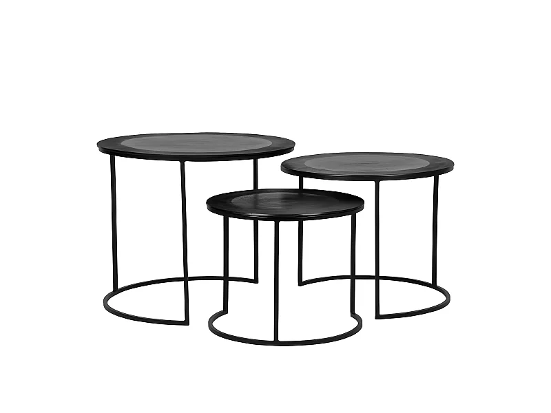 LABEL51 3-tlg. Couchtisch-Set Tres Schwarz