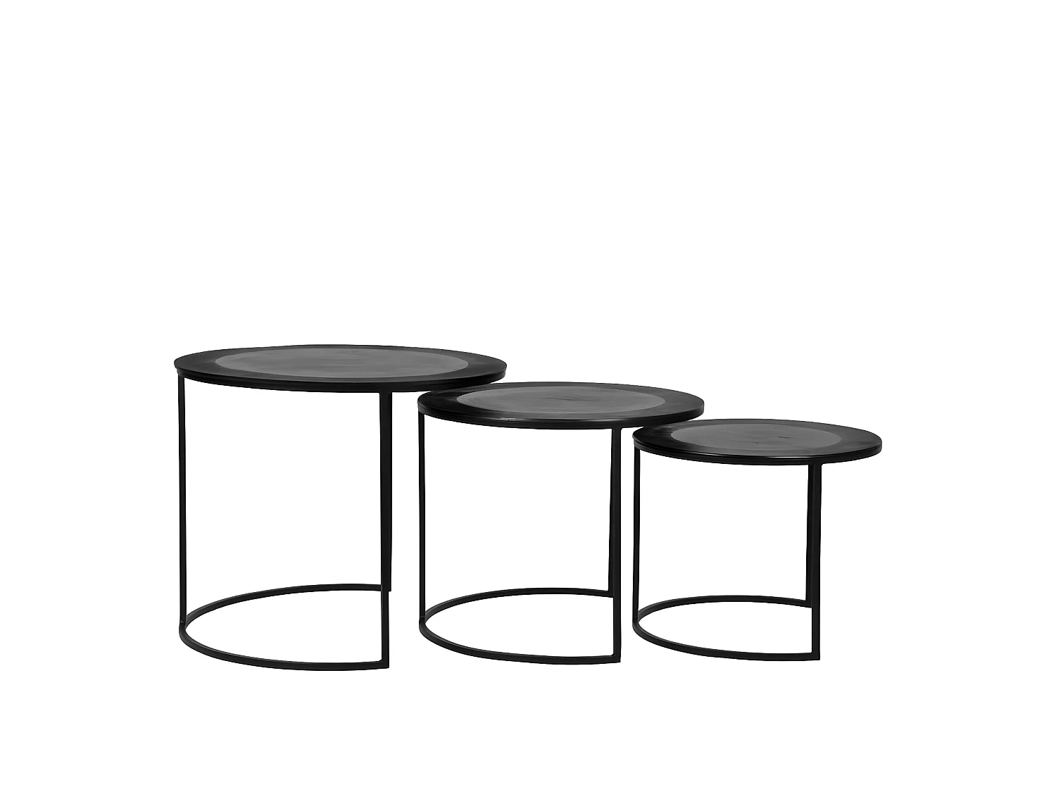 LABEL51 3-tlg. Couchtisch-Set Tres Schwarz