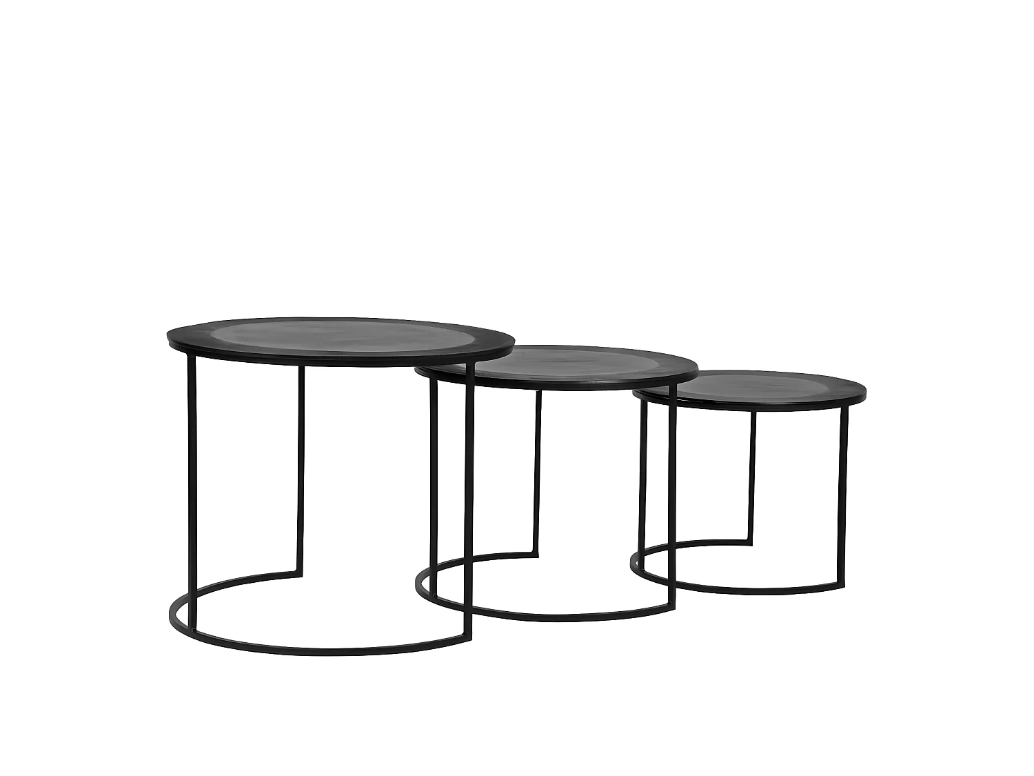 Ensemble de 3 tables basses Tres Noir