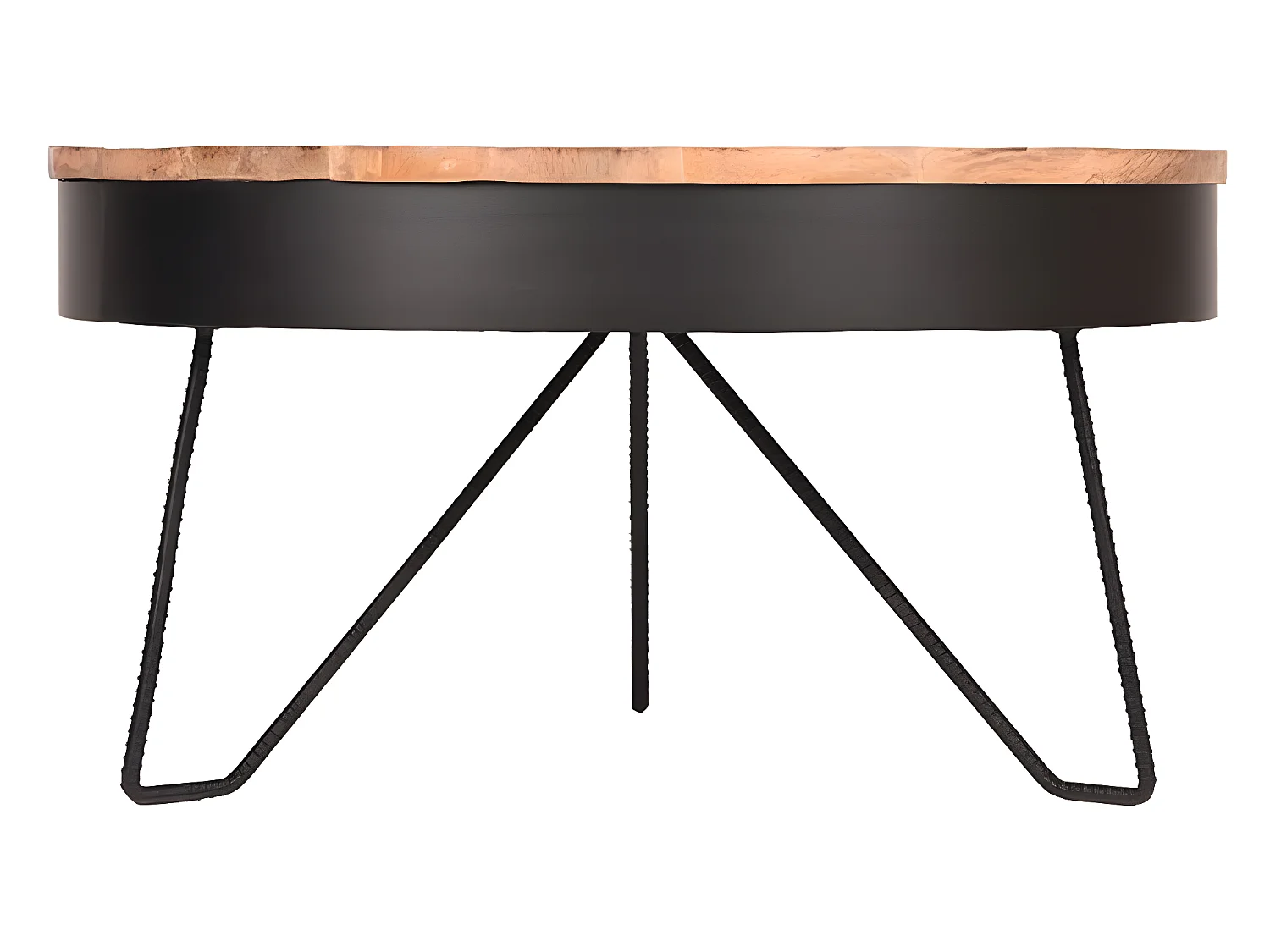 Table basse Saran 80x80x43 cm Bois/Noir