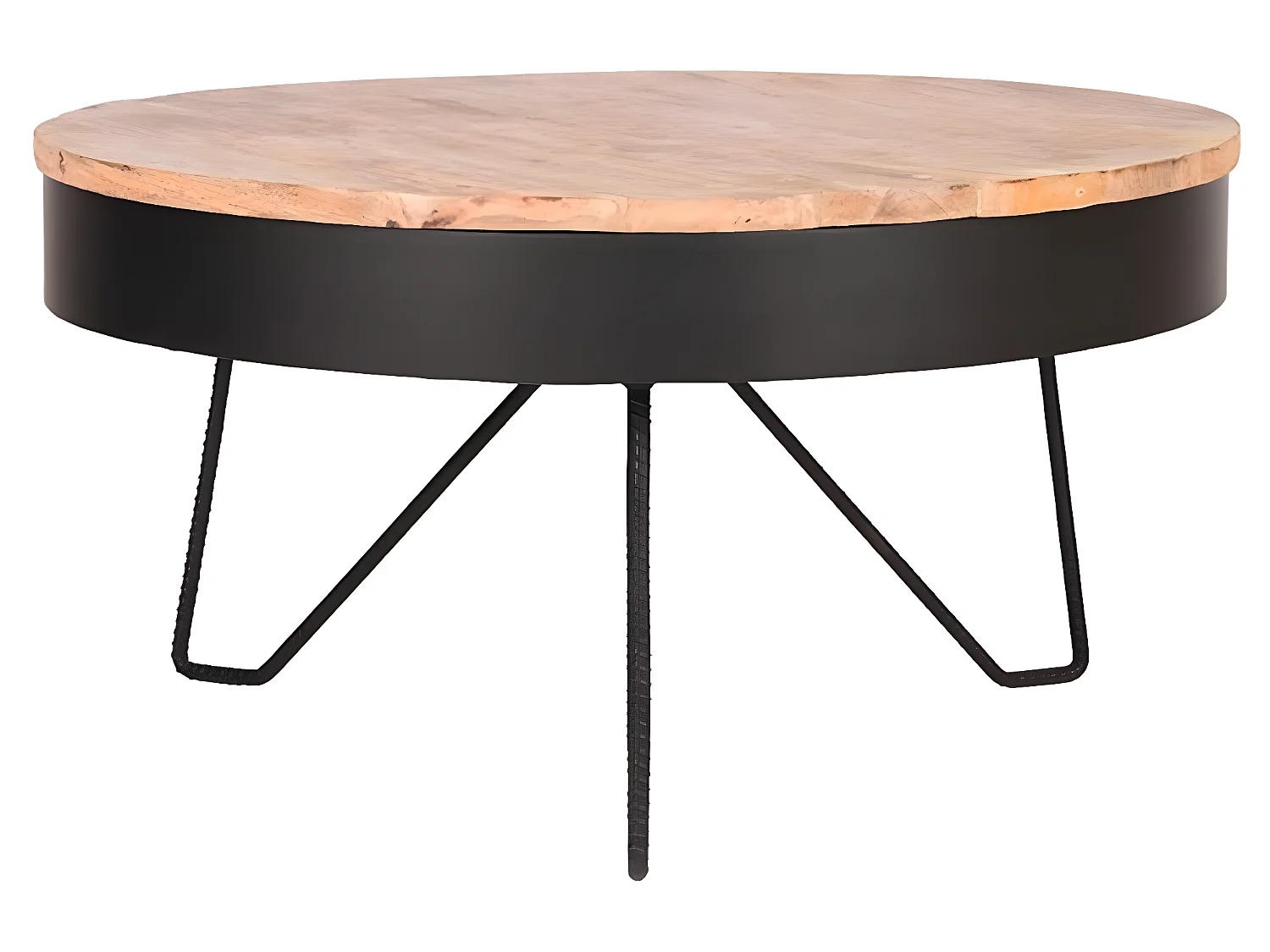Table basse Saran 80x80x43 cm Bois/Noir