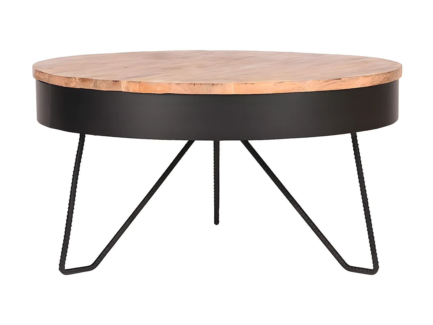 Table basse Saran 80x80x43 cm Bois/Noir