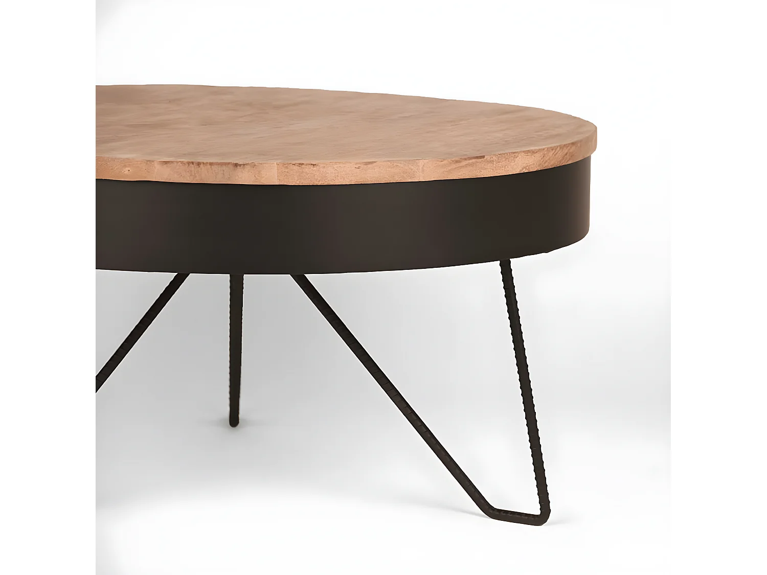 Table basse Saran 80x80x43 cm Bois/Noir