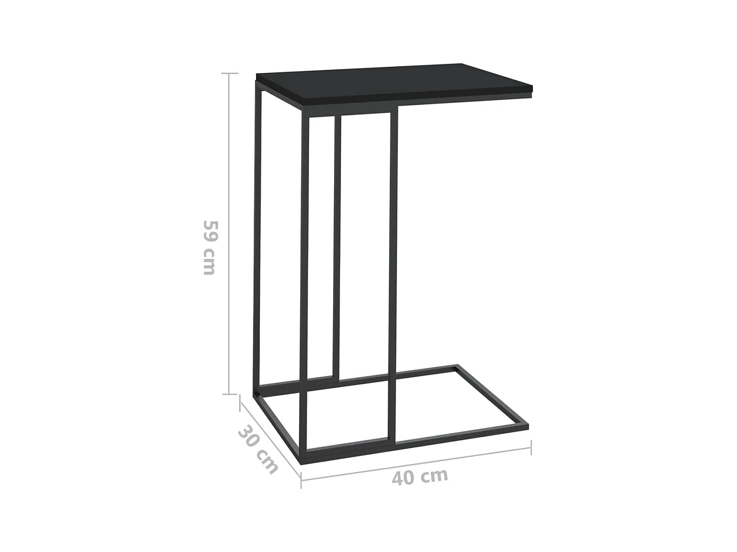 Beistelltisch Schwarz 40x30x59 cm Holzwerkstoff