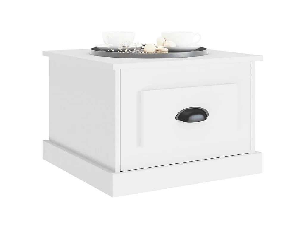 Table basse blanc 50x50x35 cm bois d'ingénierie