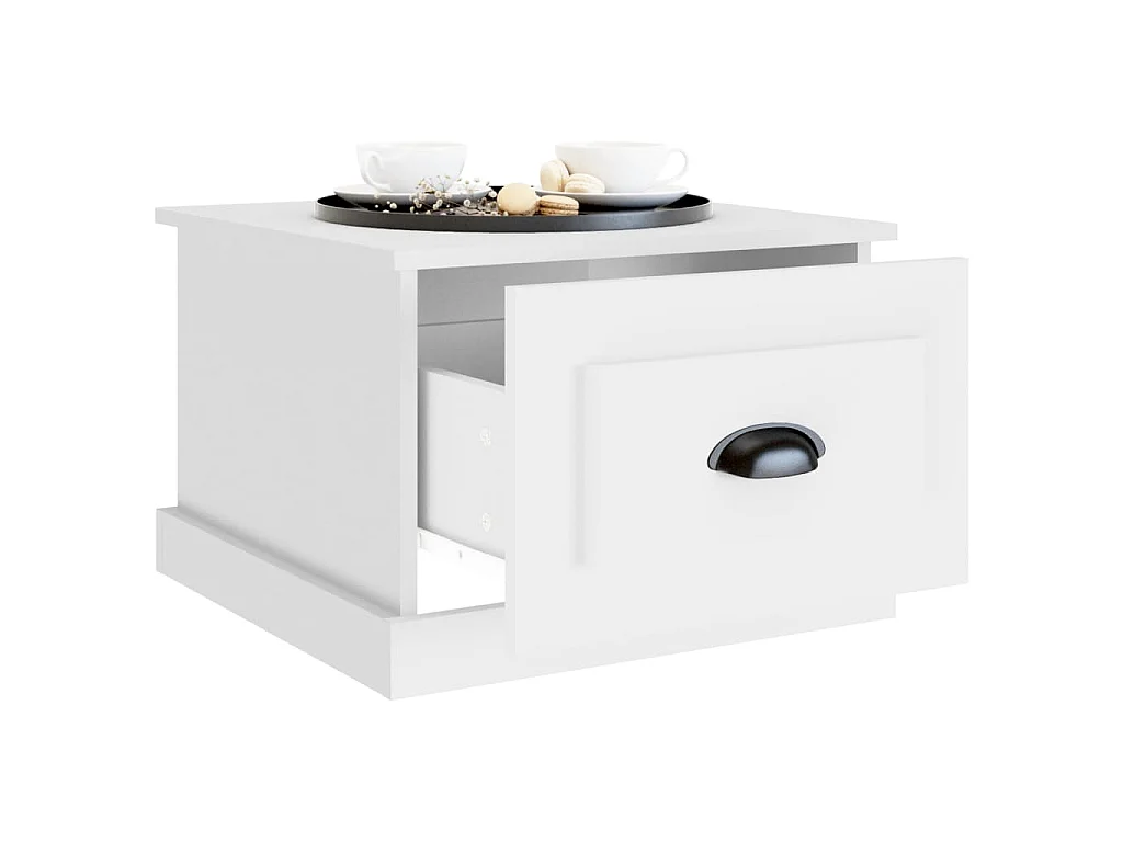 Table basse blanc 50x50x35 cm bois d'ingénierie