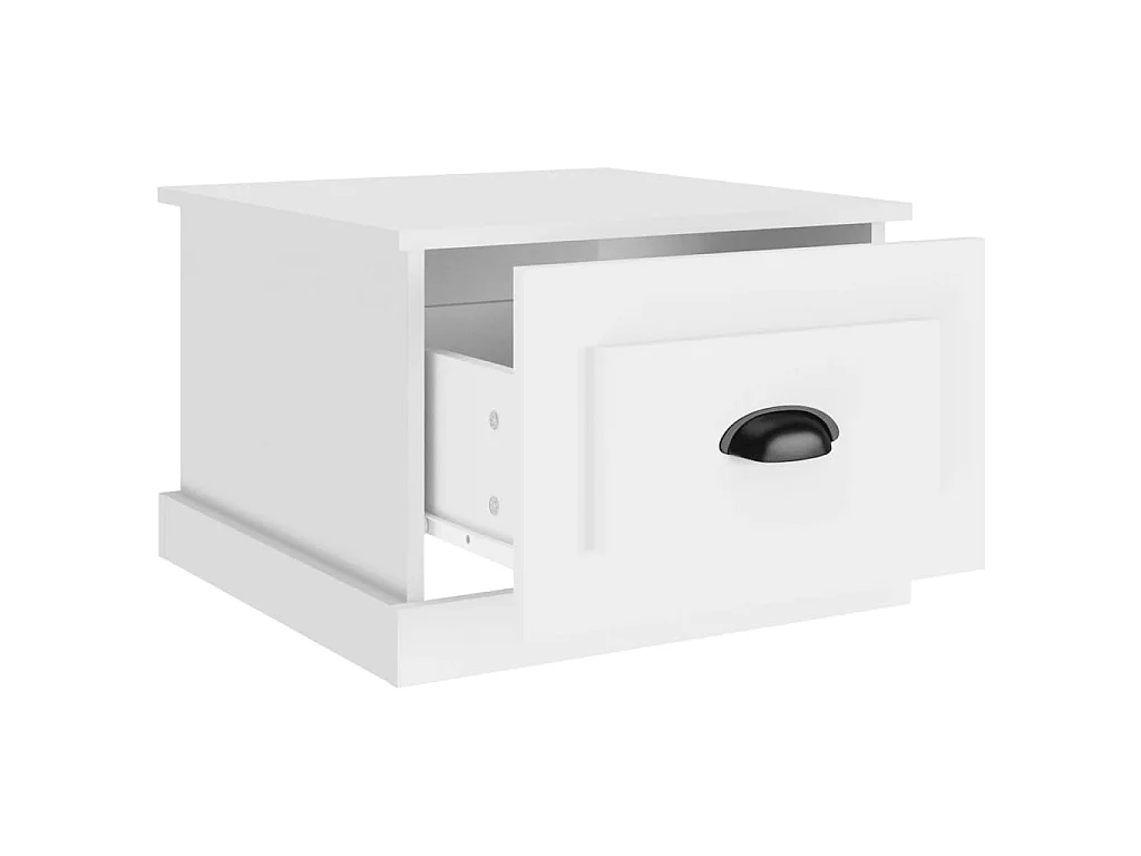 Table basse blanc 50x50x35 cm bois d'ingénierie