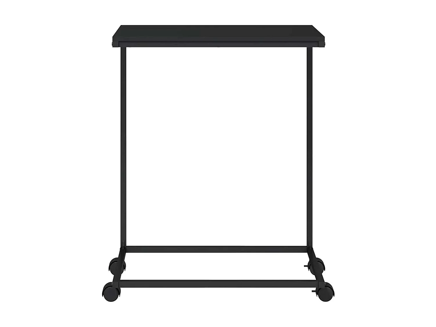 Beistelltisch mit Rollen Schwarz 55x35x70 cm Holzwerkstoff