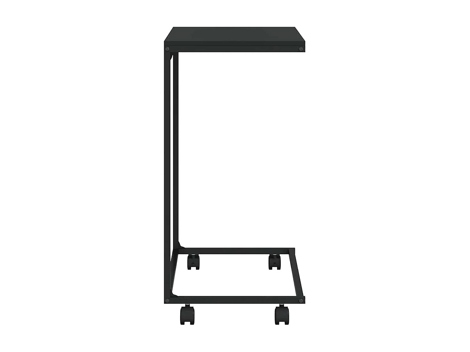 Beistelltisch mit Rollen Schwarz 55x35x70 cm Holzwerkstoff