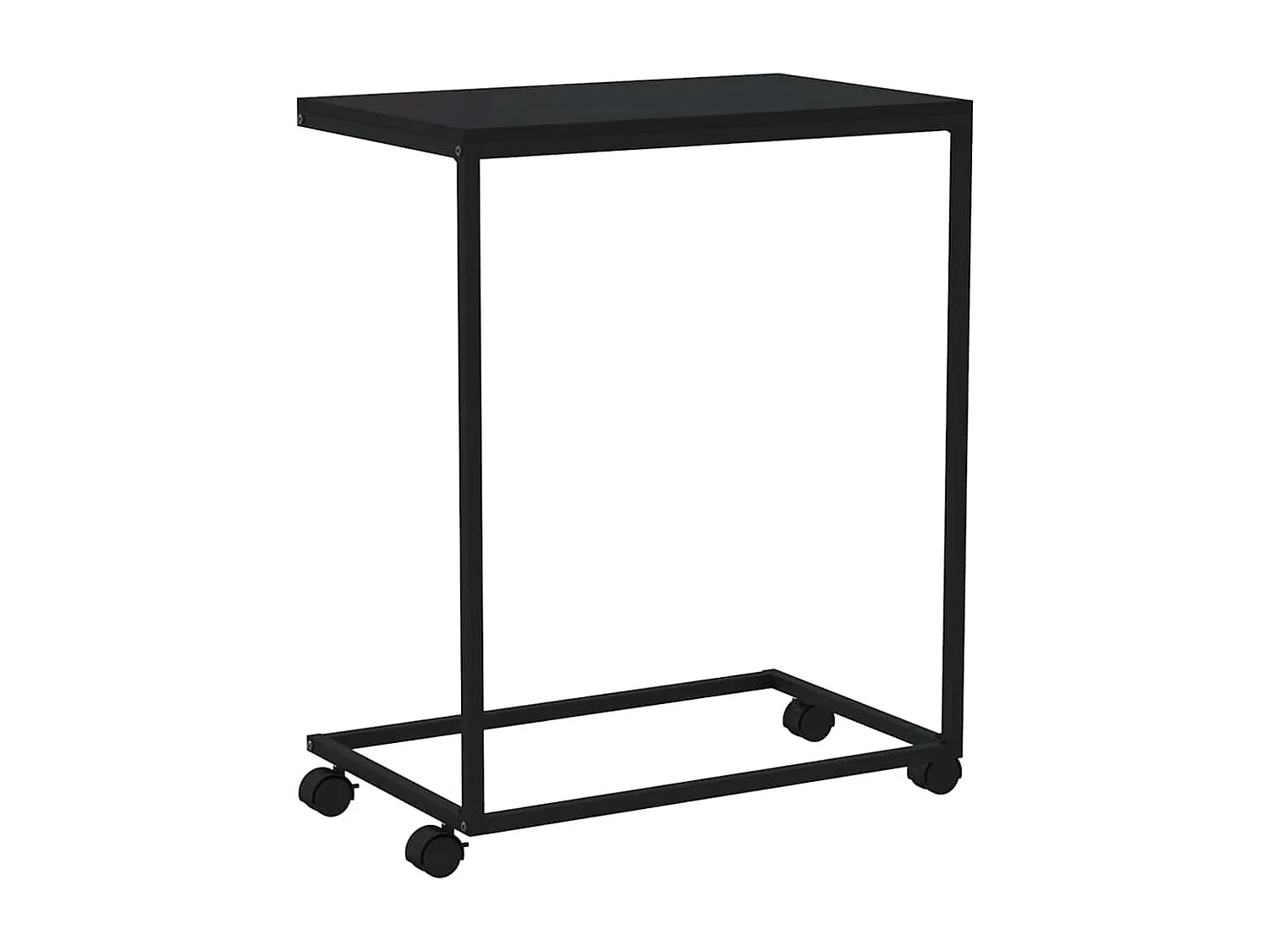 Beistelltisch mit Rollen Schwarz 55x35x70 cm Holzwerkstoff