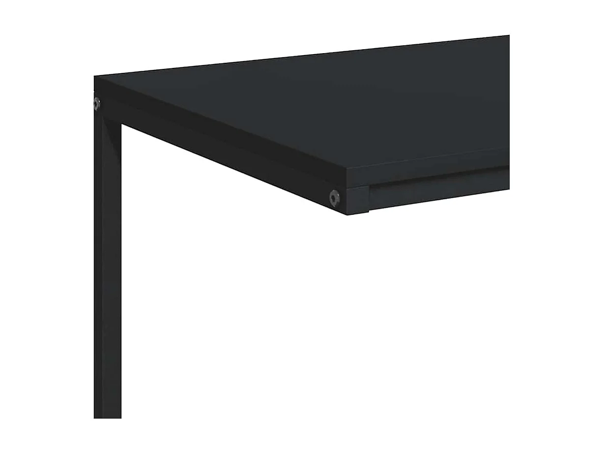 Beistelltisch mit Rollen Schwarz 55x35x70 cm Holzwerkstoff