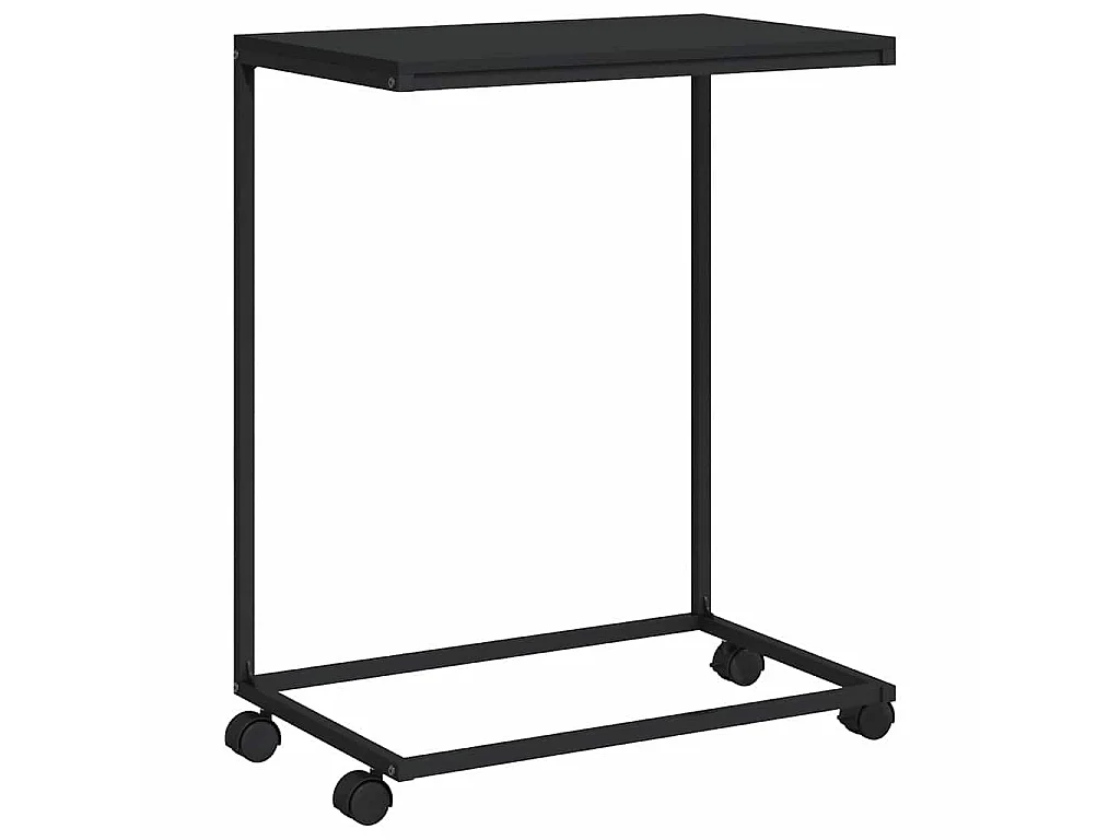 Beistelltisch mit Rollen Schwarz 55x35x70 cm Holzwerkstoff