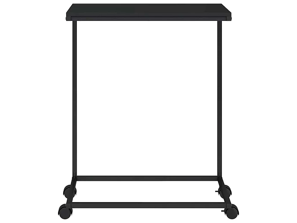 Beistelltisch mit Rollen Schwarz 55x35x70 cm Holzwerkstoff