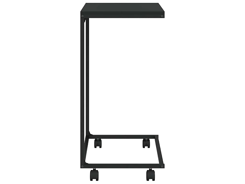 Beistelltisch mit Rollen Schwarz 55x35x70 cm Holzwerkstoff