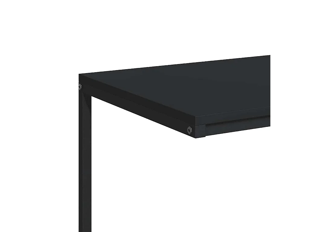 Beistelltisch mit Rollen Schwarz 55x35x70 cm Holzwerkstoff