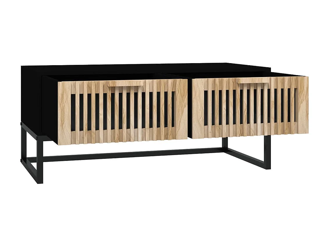 Mesa de centro 80x40x35 cm derivados de madeira/ferro preto