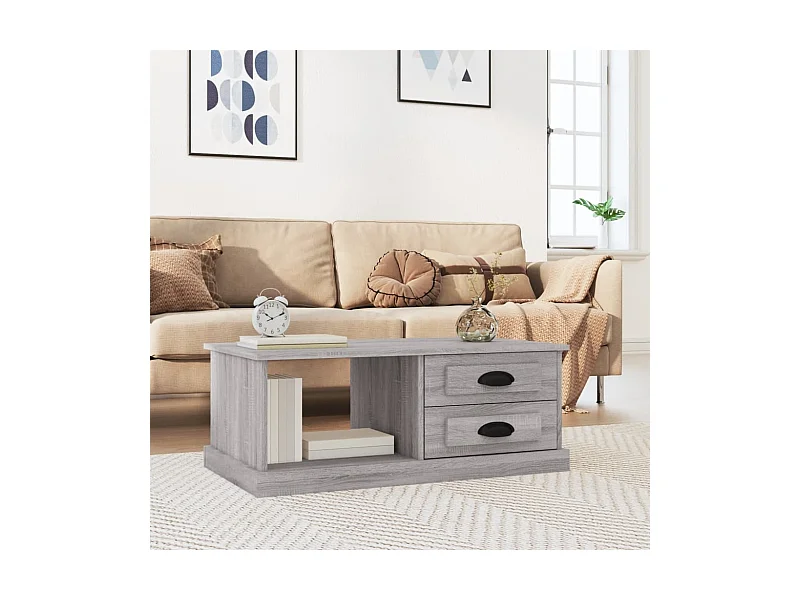 Couchtisch Grau Sonoma 90x50x35 cm Holzwerkstoff