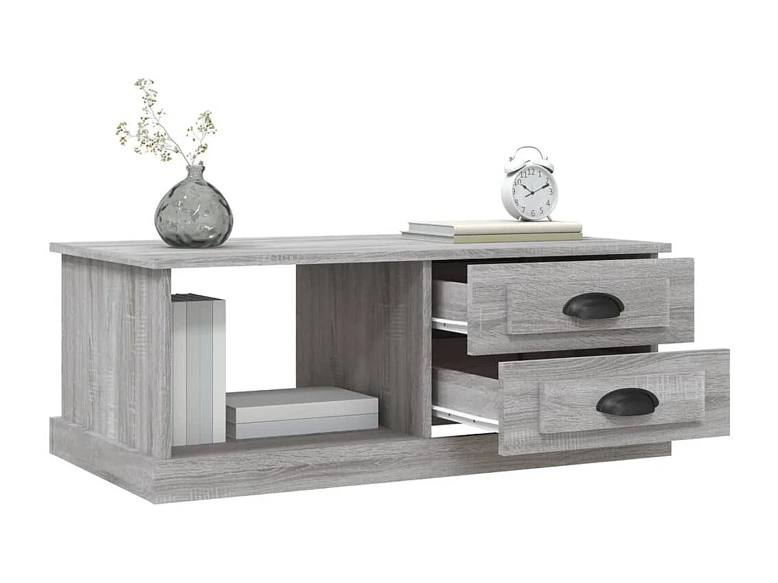 Table basse Sonoma gris 90x50x35 cm Bois d'ingénierie